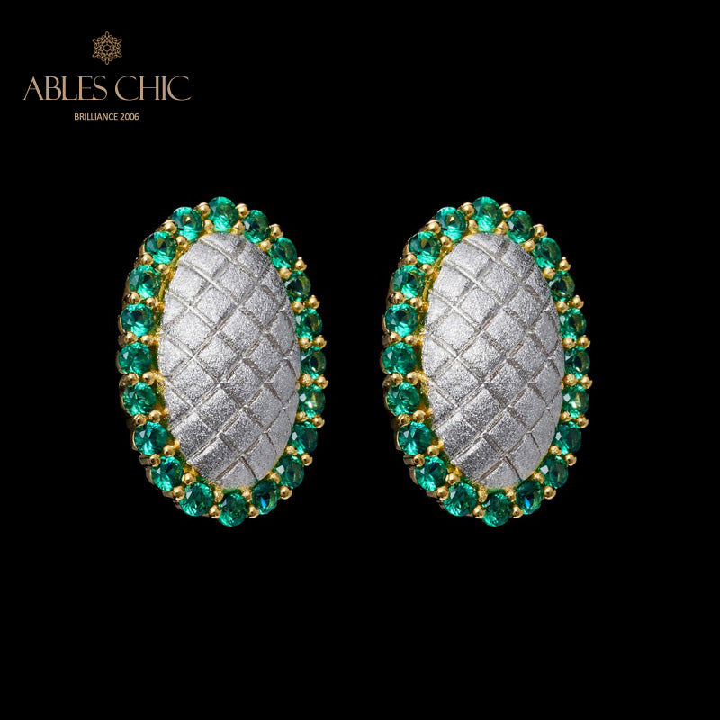 Boucles d'oreilles halo ovale soyeux 5832
