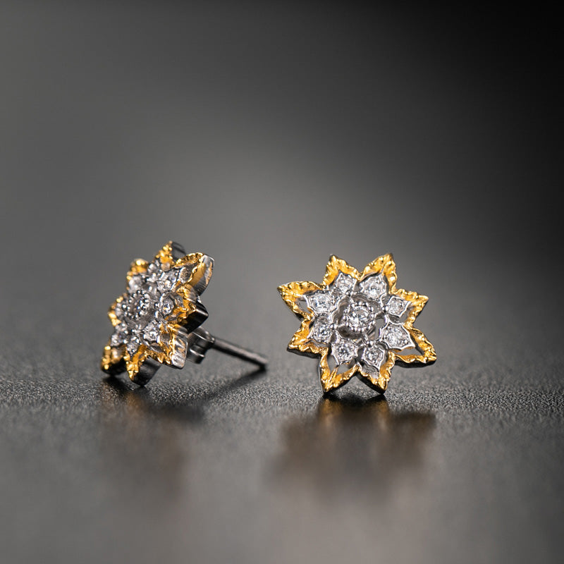 Boucles d'oreilles fleurs étoilées 5004