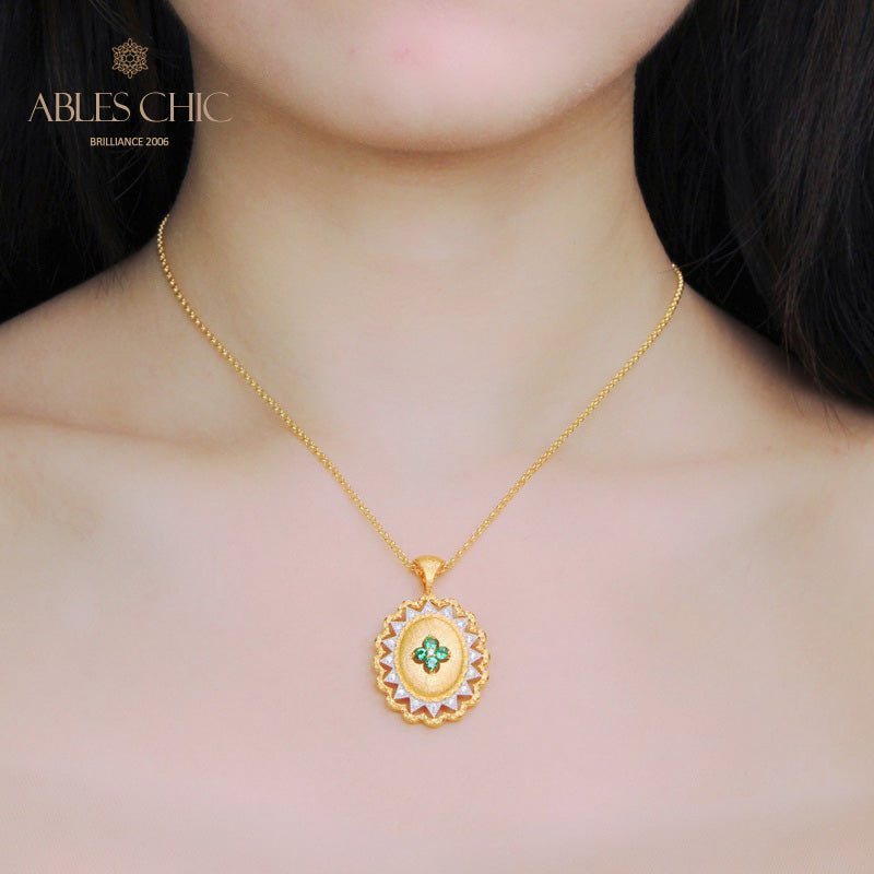 Pendentif Gemme Fleur Soyeuse 5419