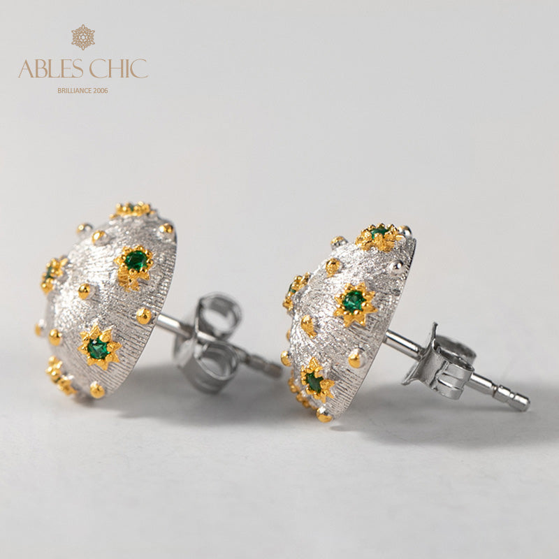 Boucles d'oreilles à motif en tissu dôme étoilé 5089