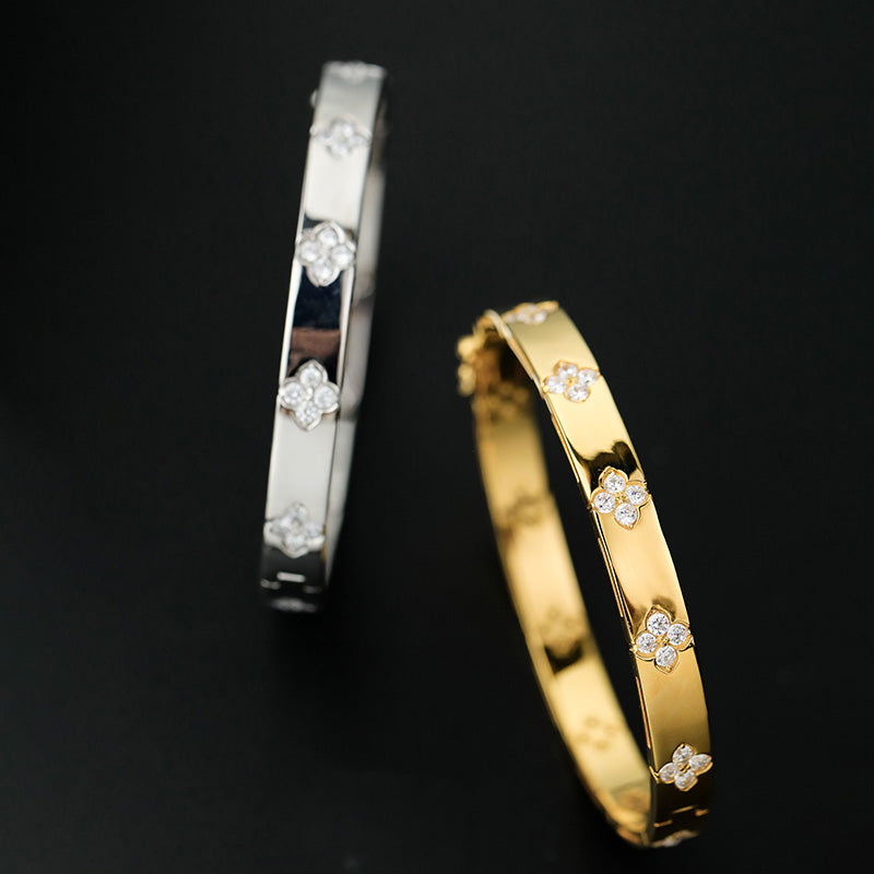 Bracelet trèfles hautement polis 203707