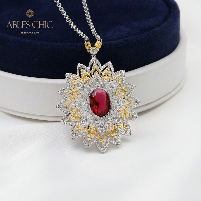 Collier de fleurs ovales étoilées 5667