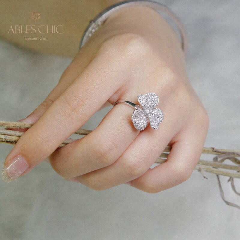 Bague Pétale de Rose Pavée 5303