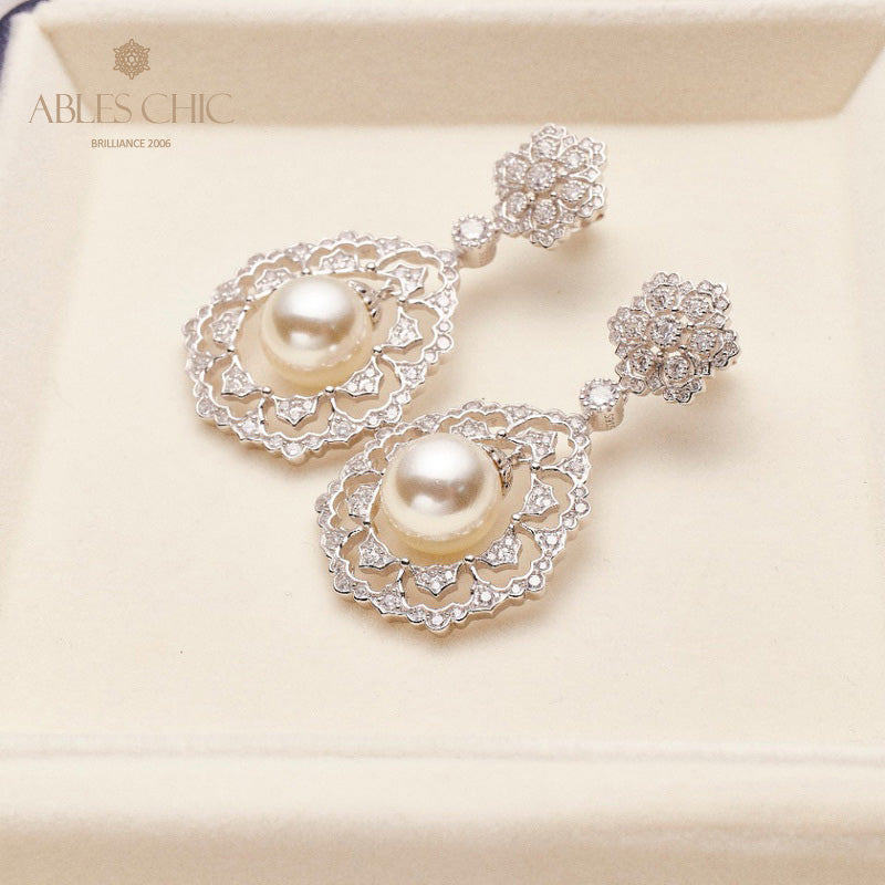 Boucles d'oreilles en filigrane de pétales de rose 6276