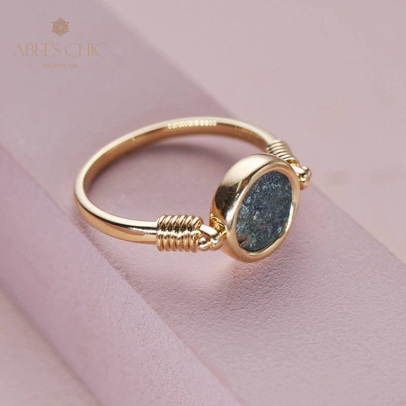 Bague pendentif pièce de cuivre ancienne