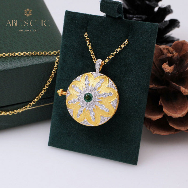 Pendentif médaillon rubis CZ 5210