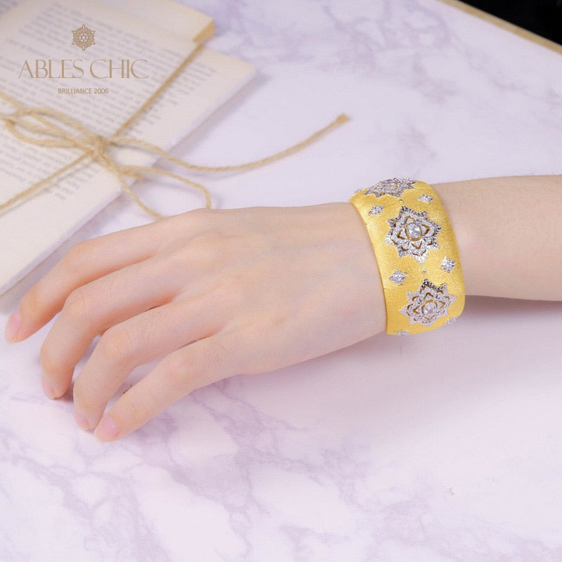 Bracelet Floral Émeraude Fretwork Dense 5231