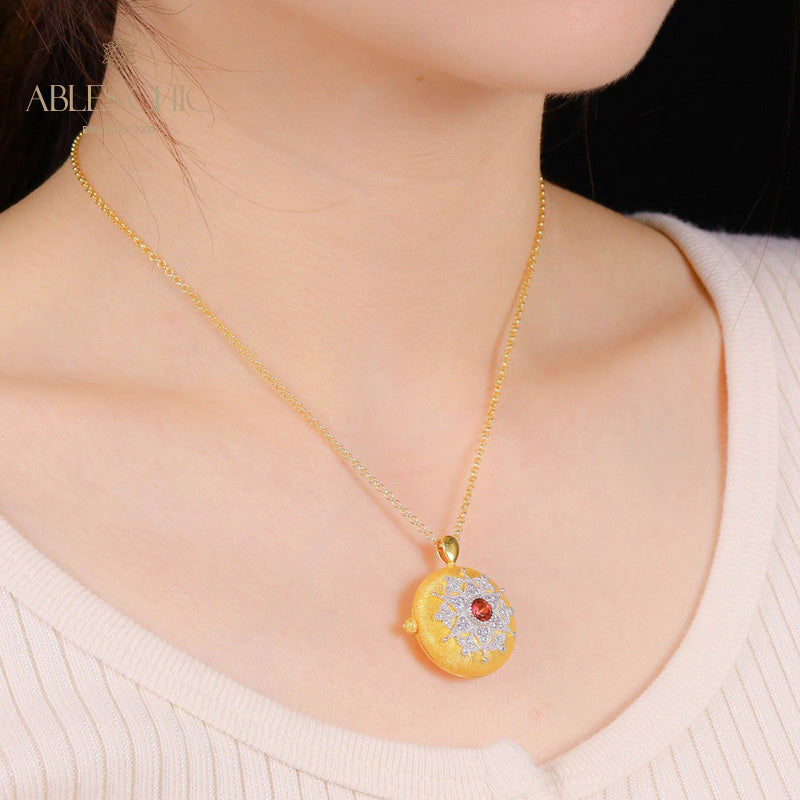 Pendentif médaillon vintage Gem Star 5318