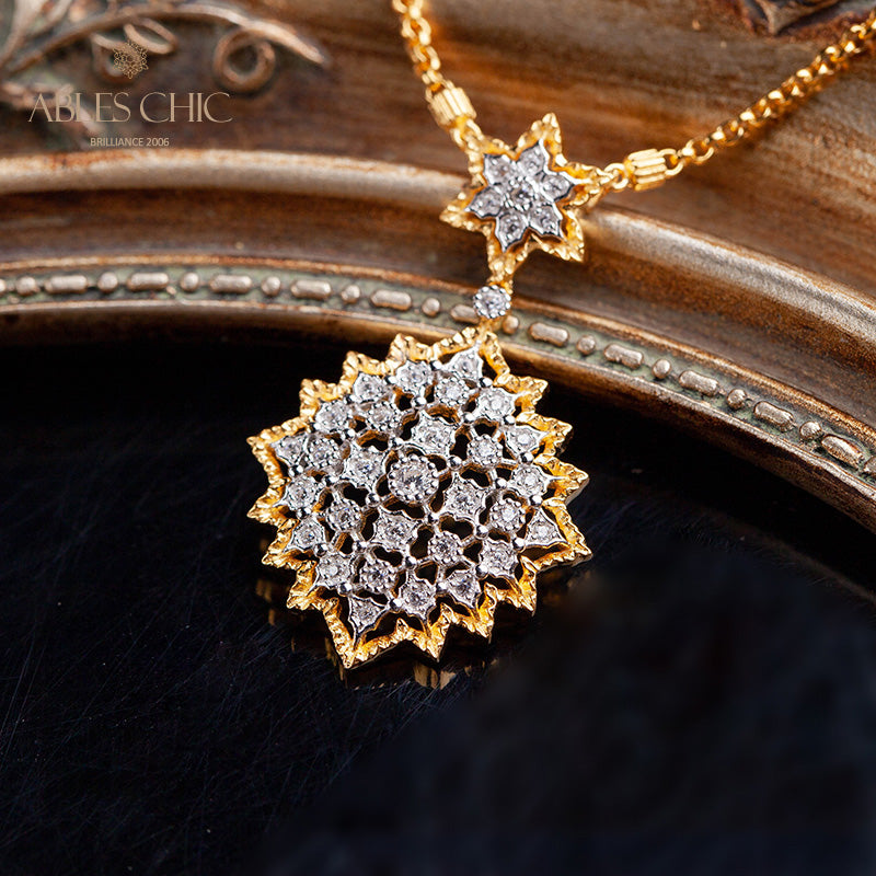 Collier Étoilé Filigrane Nid d'Abeille 5007