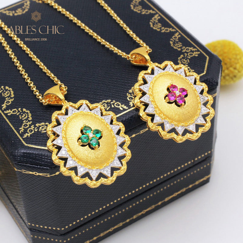 Pendentif Gemme Fleur Soyeuse 5419