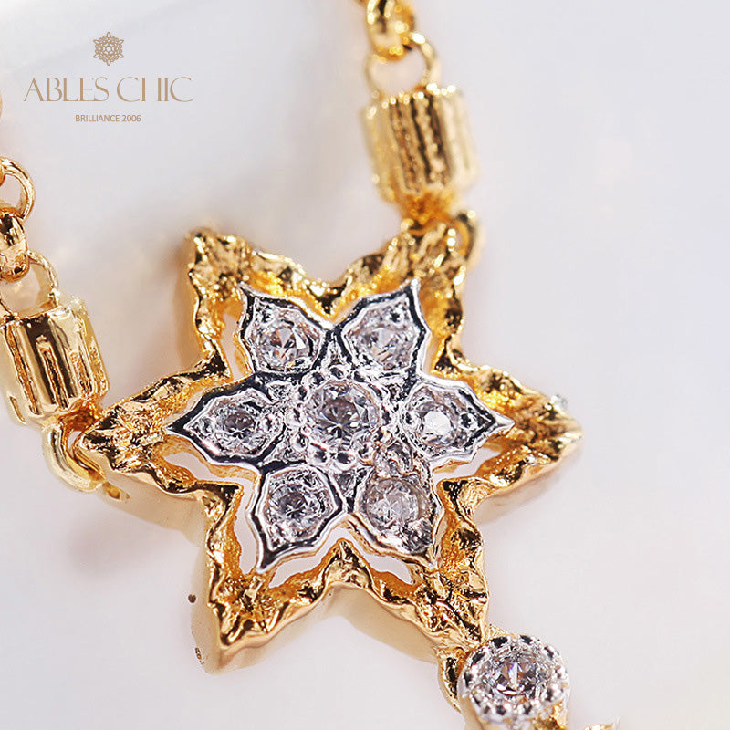 Collier Étoilé Filigrane Nid d'Abeille 5007