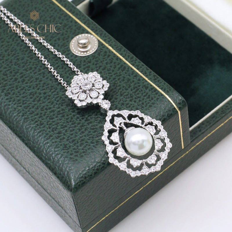 Collier de perles en forme de larme en filigrane 6275