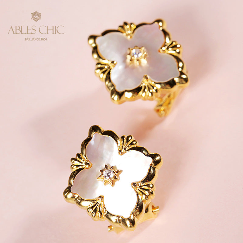 Boucles d'oreilles florales étoile trèfle 5035