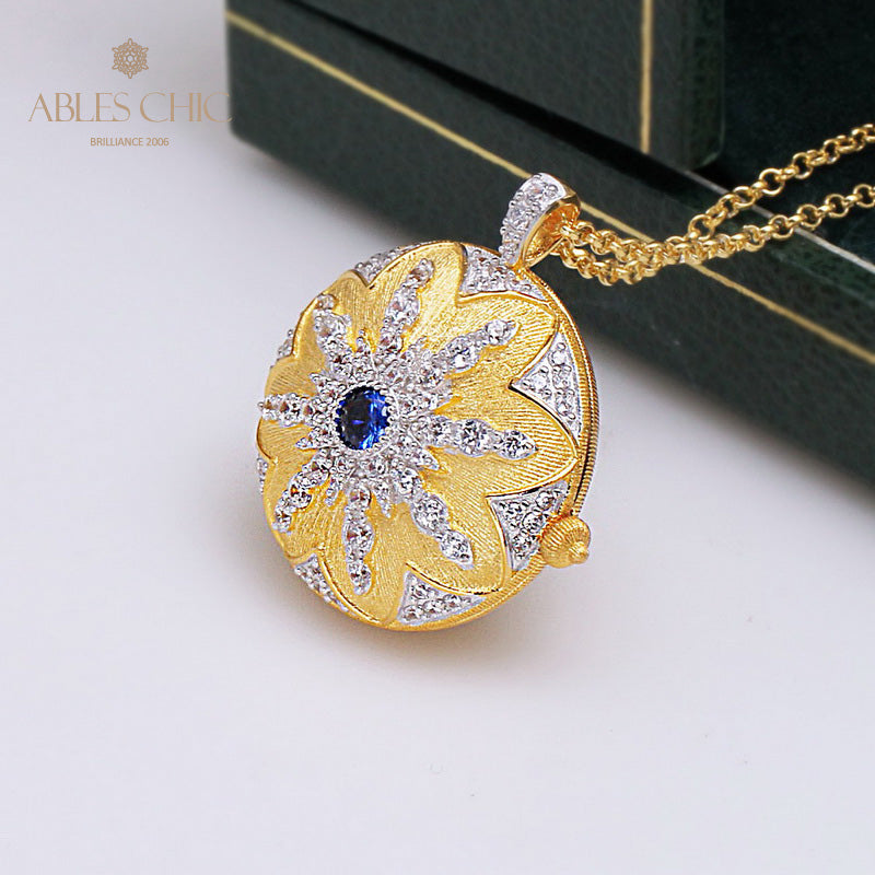 Pendentif médaillon rubis CZ 5210
