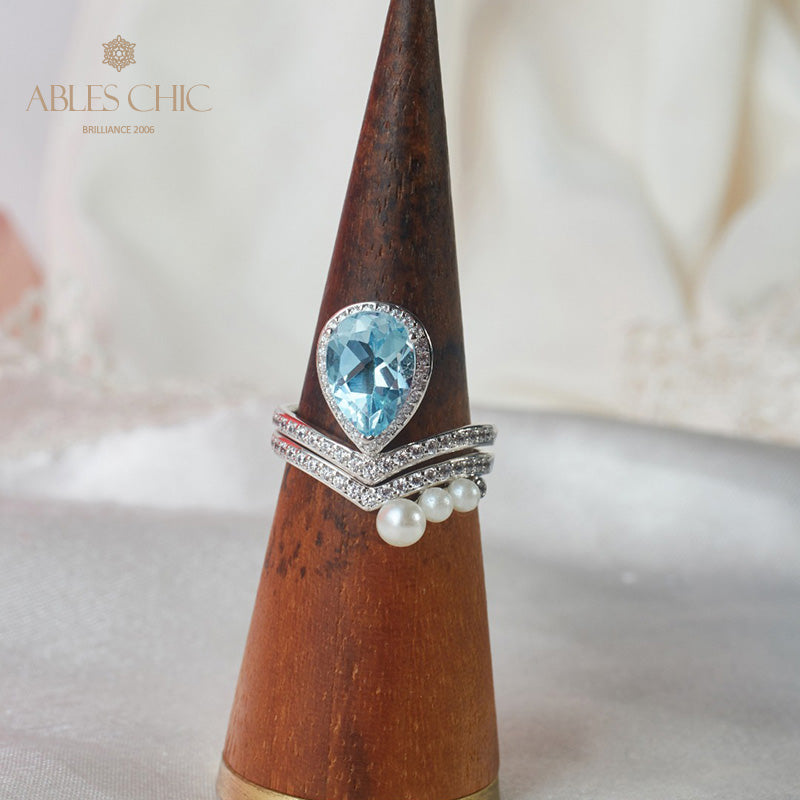Bague pile de topaze naturelle 6041