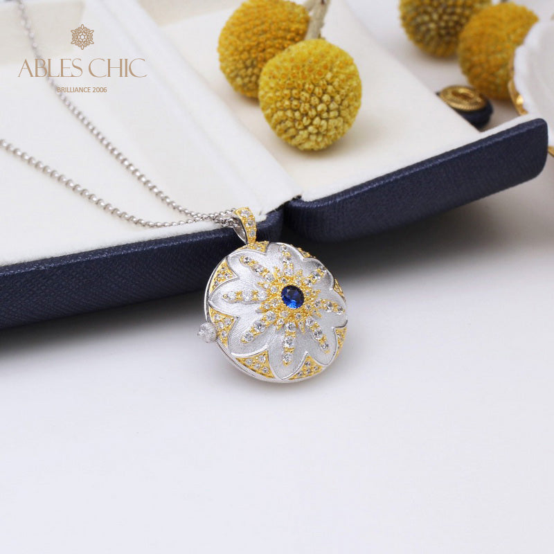 Pendentif médaillon vintage Gem Star 5318