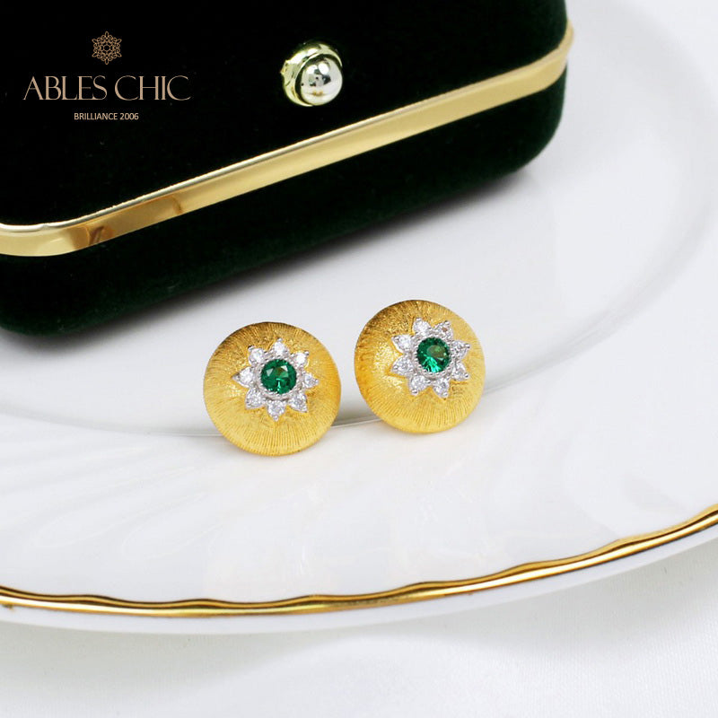 Boucles d'oreilles florales étoile dôme 5091