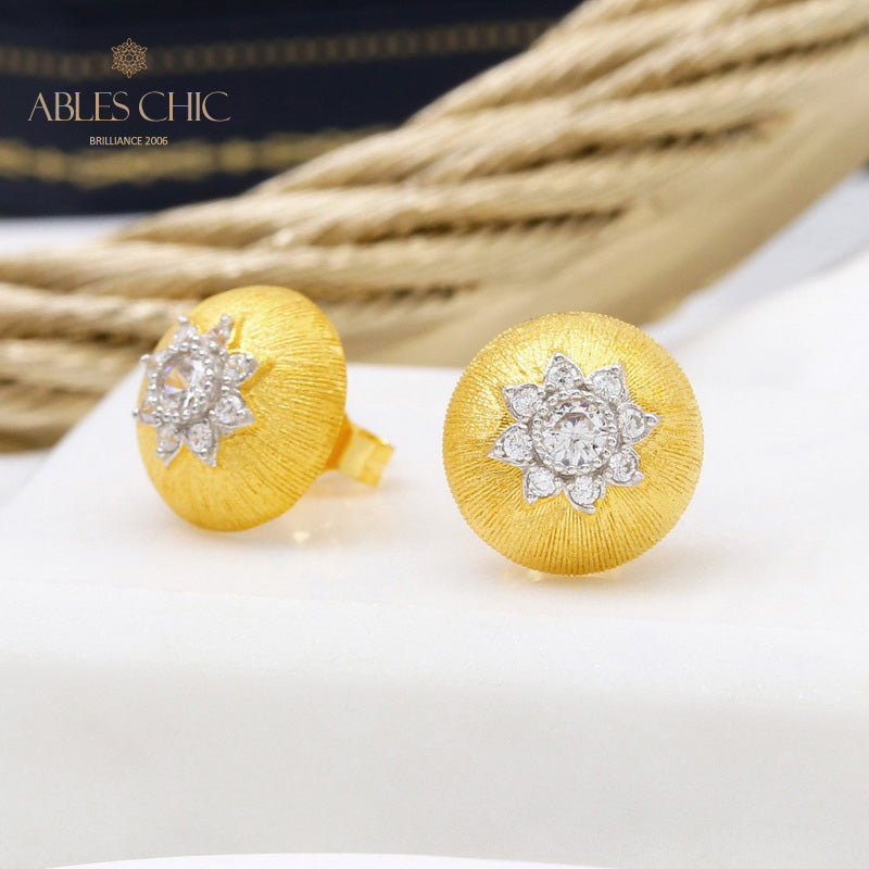 Boucles d'oreilles florales étoile dôme 5091