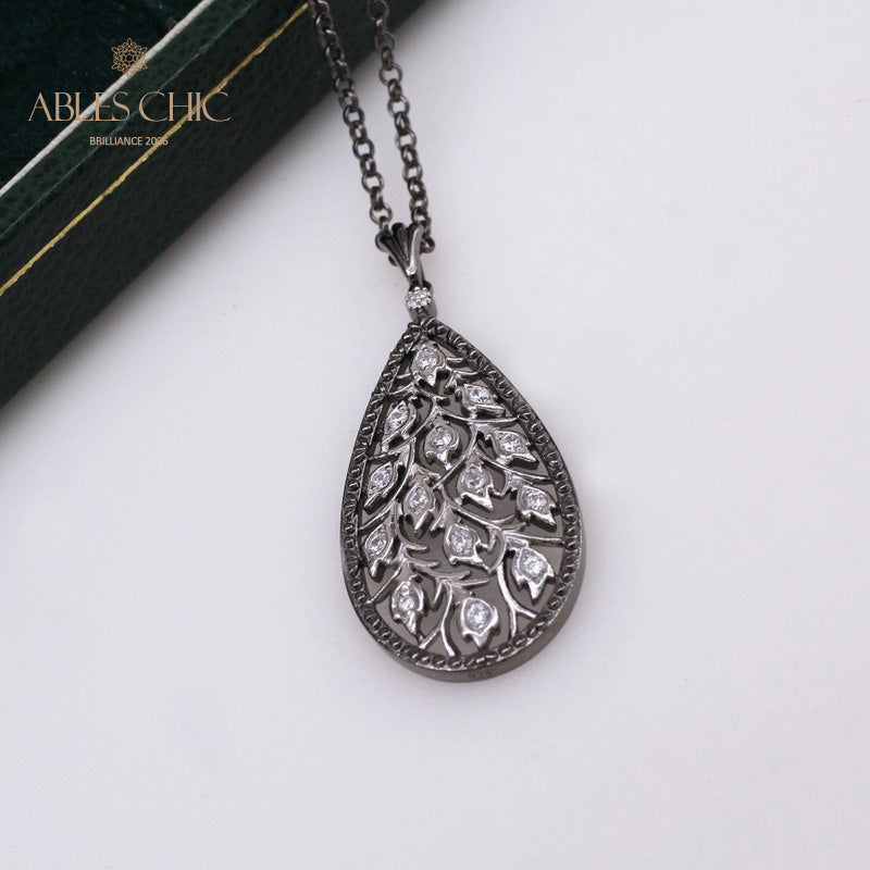 Collier en forme de goutte de boutons de rose 5275