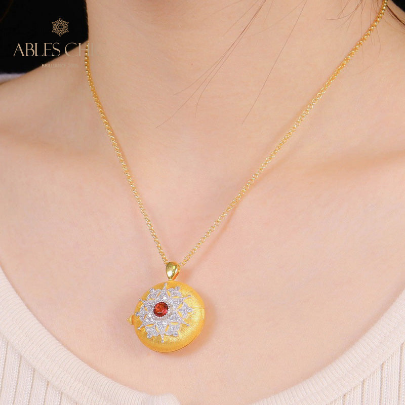 Pendentif médaillon vintage Gem Star 5318