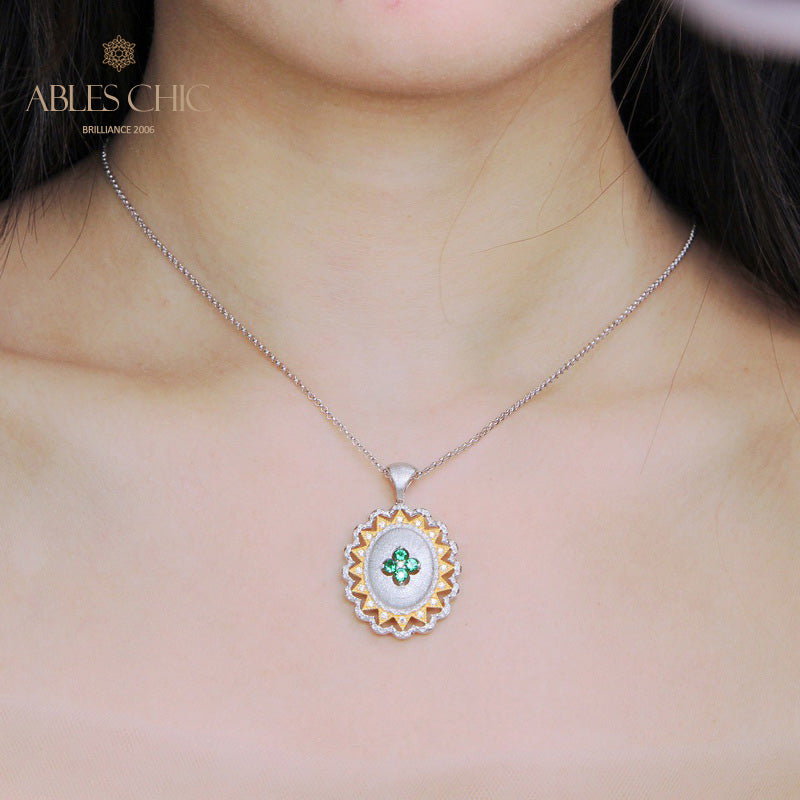 Pendentif Gemme Fleur Soyeuse 5419