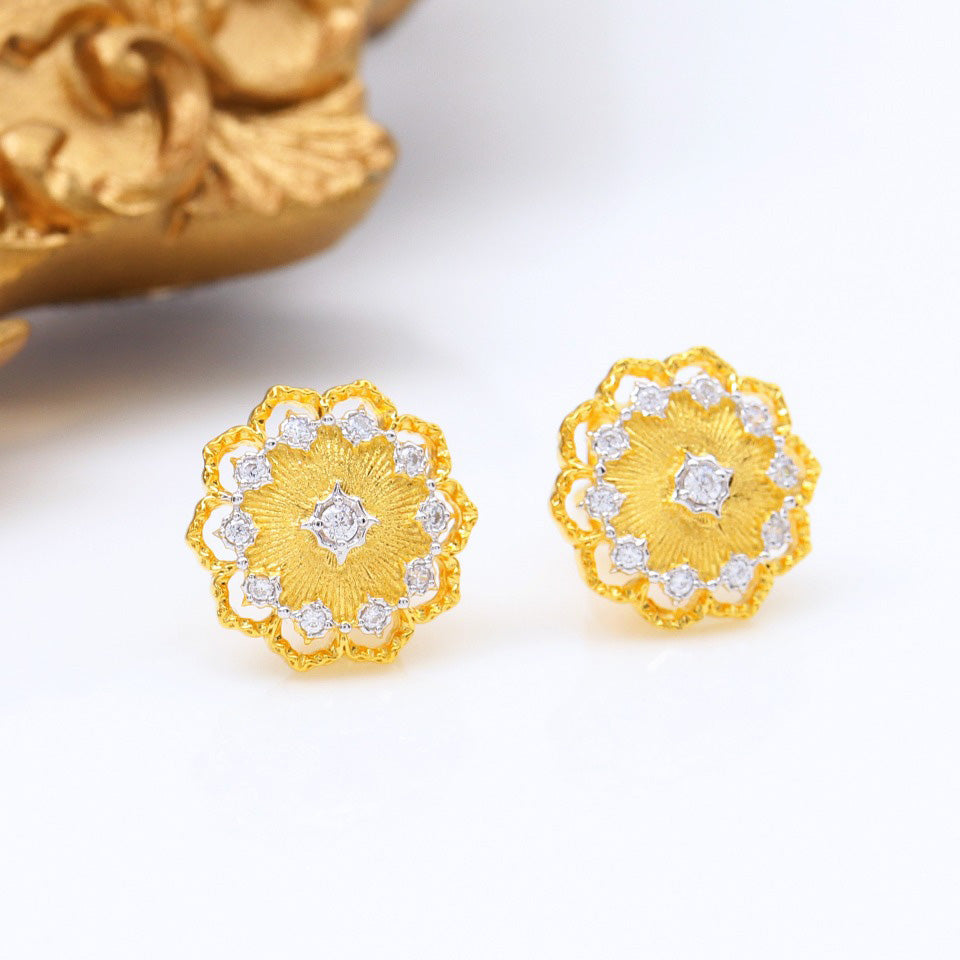 Boucles d'oreilles florales en filigrane de tissu 5168
