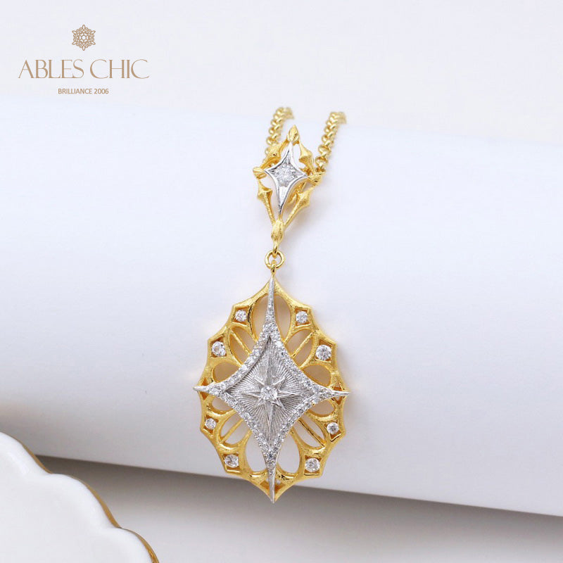 Collier trèfle étoile en filigrane 5108