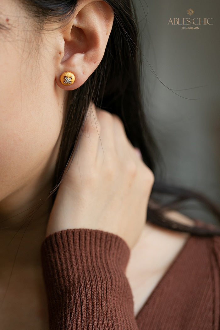 Boucles D'oreilles Soyeuses Dôme Trèfle 5087