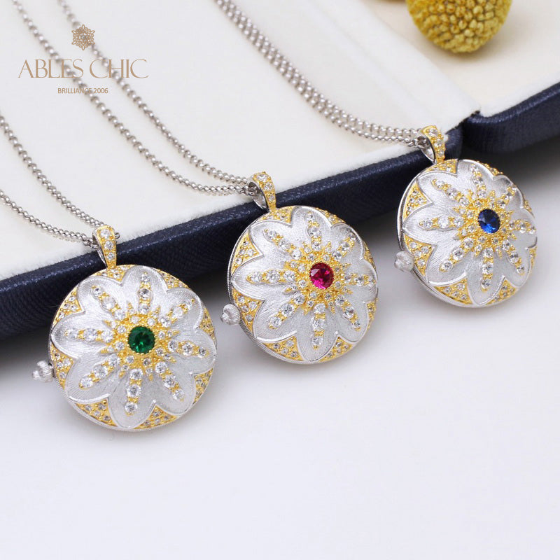 Pendentif médaillon vintage Gem Star 5318