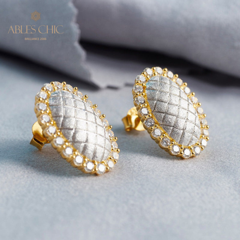 Boucles d'oreilles halo ovale soyeux 5832