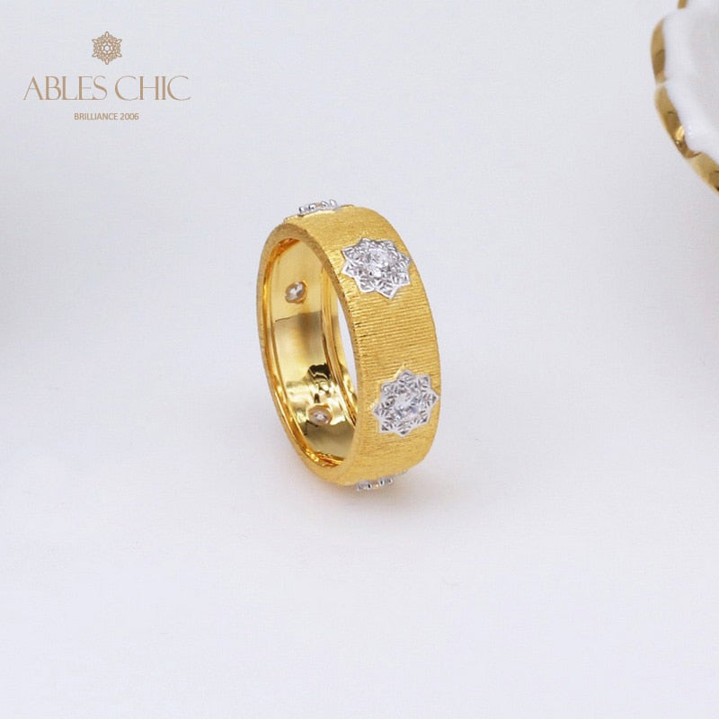 Bague florale à motif en tissu 5028