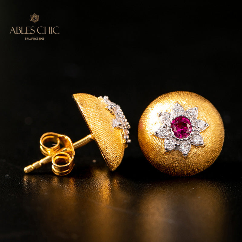 Boucles d'oreilles florales étoile dôme 5091