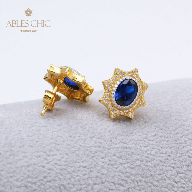 Solatiare Boucles d'oreilles étoile saphir 5471