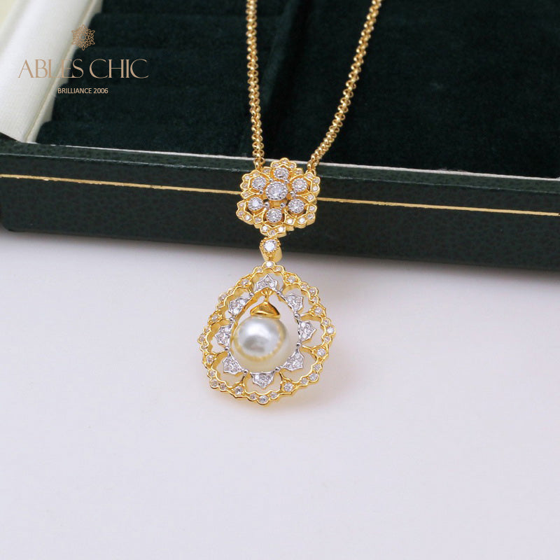 Collier de perles en forme de larme en filigrane 6275