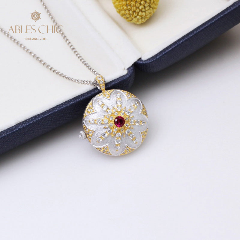 Pendentif médaillon vintage Gem Star 5318