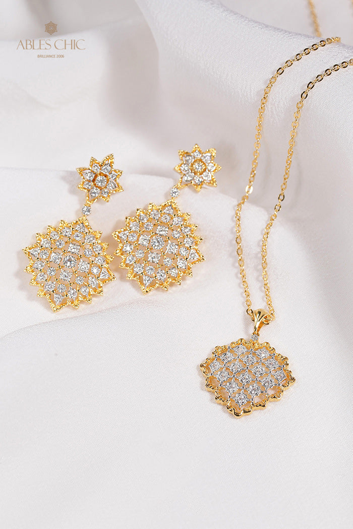 Collier Étoilé Filigrane Nid d'Abeille 5007