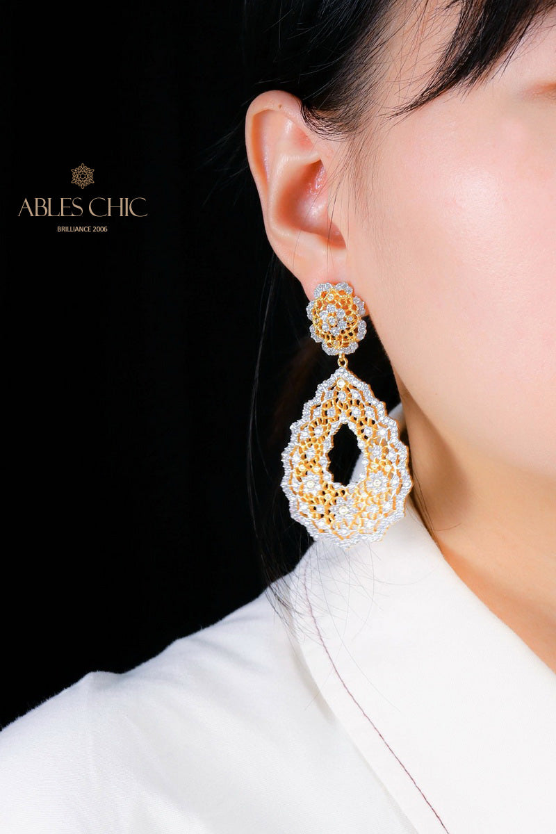 Boucles d'oreilles Chanderlier en dentelle ajourée 5193