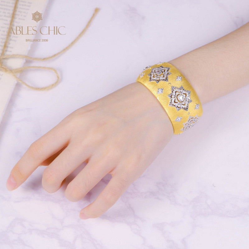 Bracelet Floral Émeraude Fretwork Dense 5231