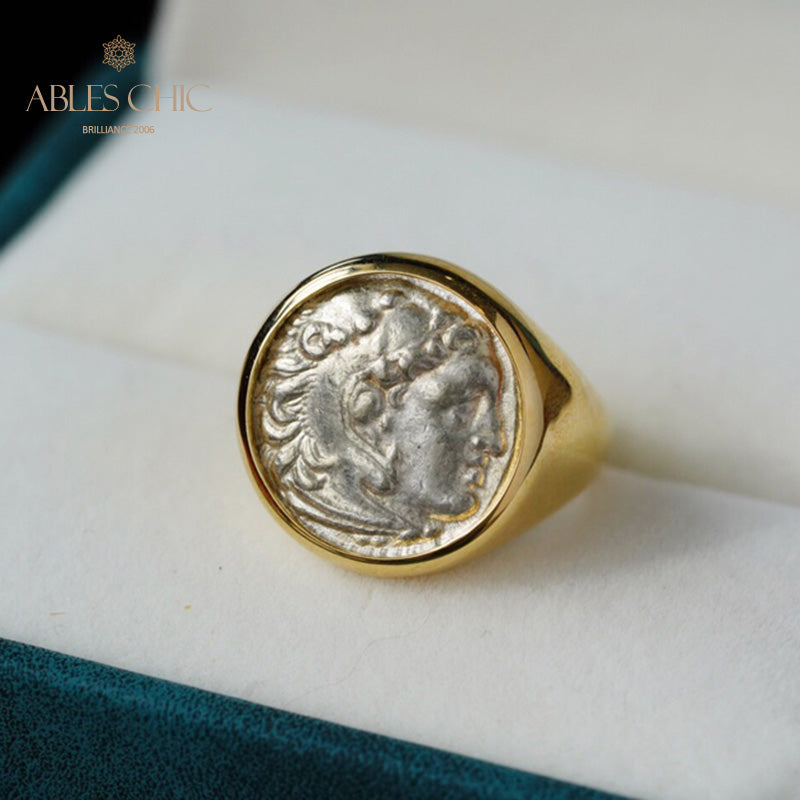 Anneau de pièce de monnaie d’Héraclès byzantin