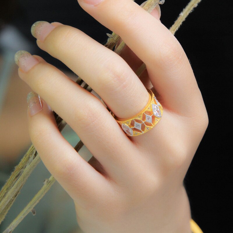 Bague Bande Ajourée Étoilée 5093