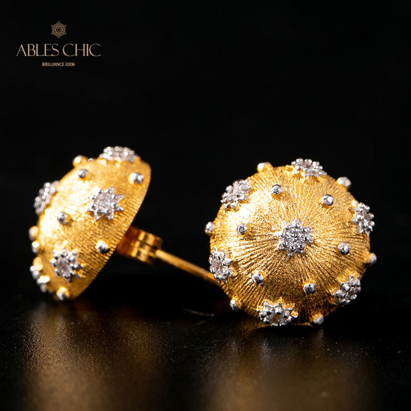 Boucles d'oreilles à motif en tissu dôme étoilé 5089
