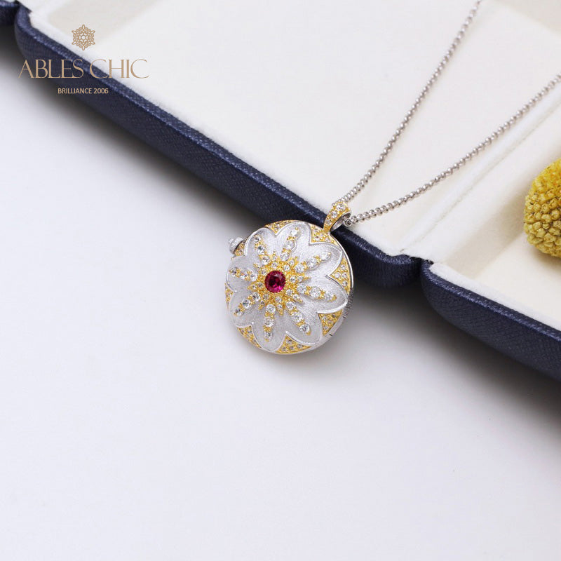 Pendentif médaillon vintage Gem Star 5318