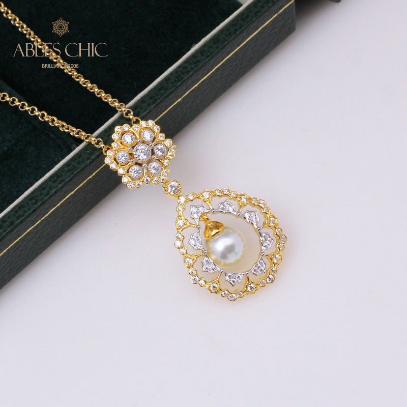 Collier de perles en forme de larme en filigrane 6275