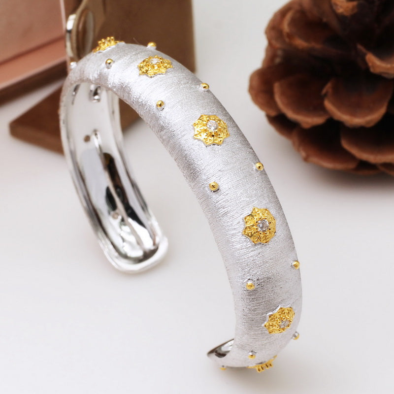 Bracelet jonc étoiles texture tissu 5126