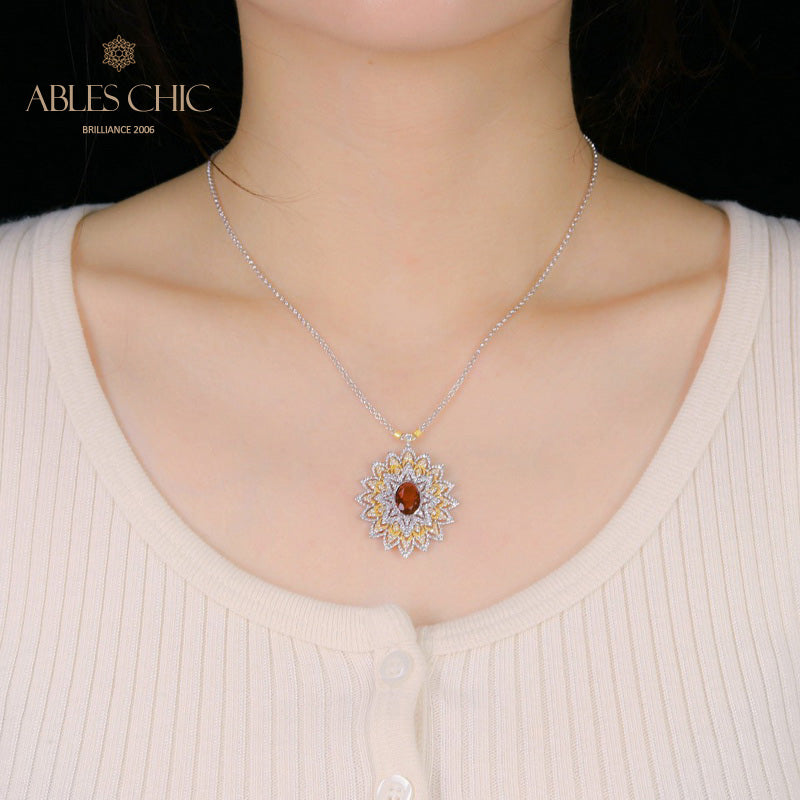 Collier de fleurs ovales étoilées 5667
