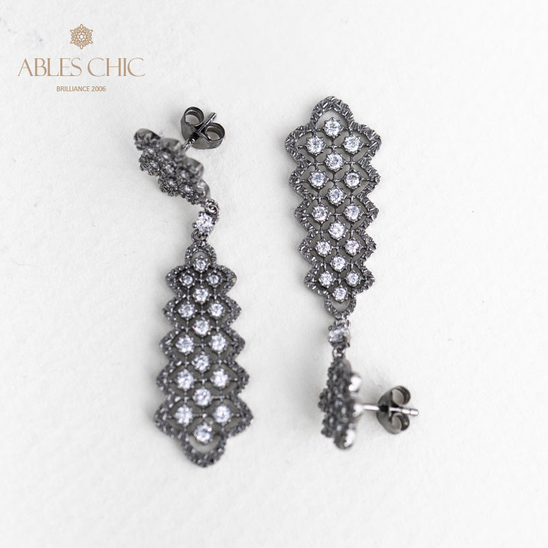 Boucles d'oreilles chandelier en dentelle ajourée 5010