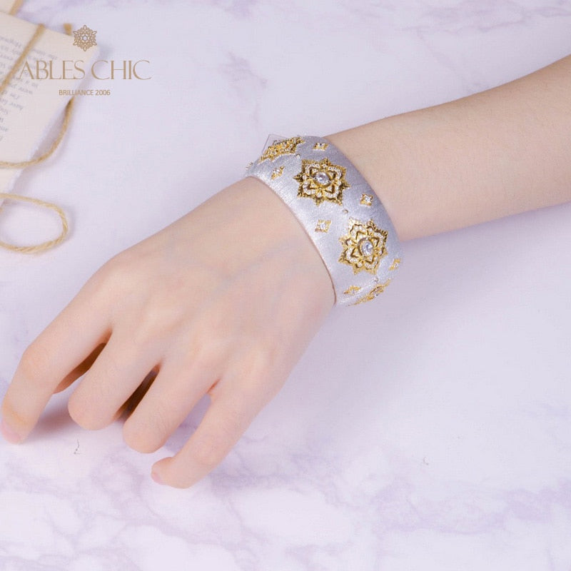 Bracelet Floral Émeraude Fretwork Dense 5231
