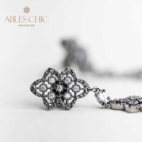 Boucles d'oreilles chandelier en dentelle ajourée 5010