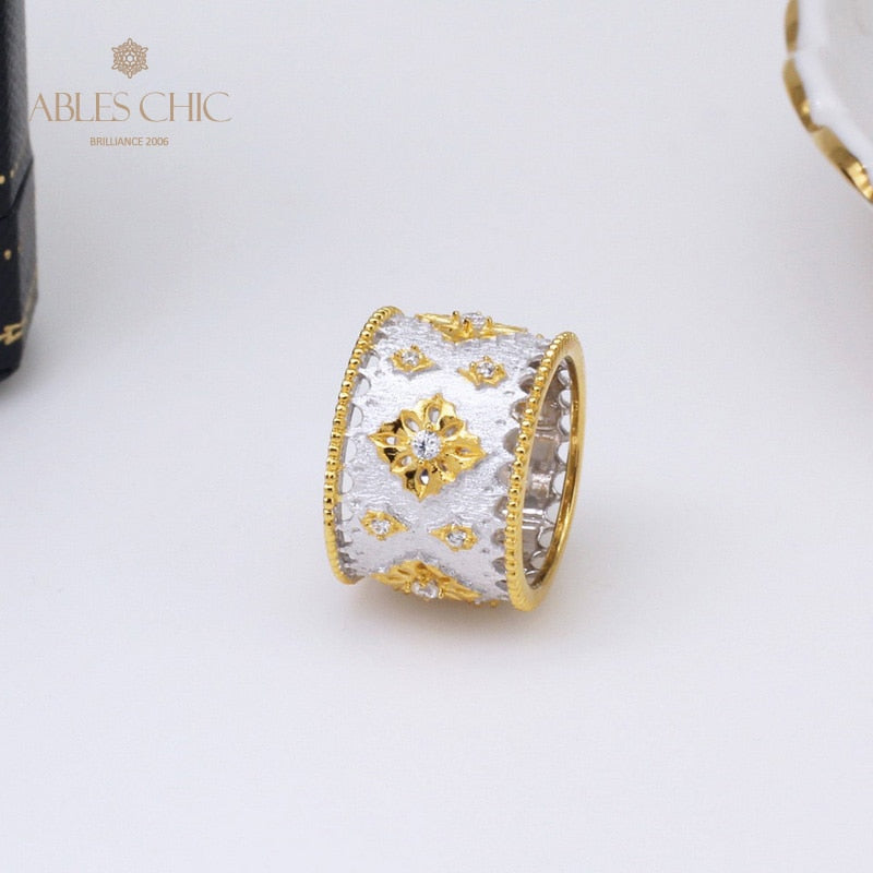 Bague florale riche en étoiles soyeuses 5001
