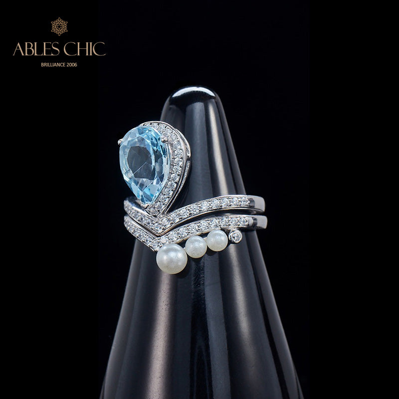 Bague pile de topaze naturelle 6041